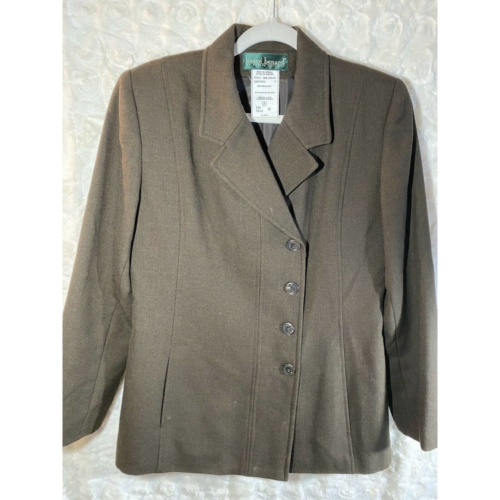 Harve Benard By Benard Holtzman Wool Women brown Jacket Blazers Size 10